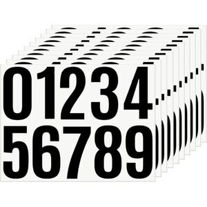 Large 4 inch Mailbox Number Vinyl Stickers 5 Sheets Address Self Adhesive